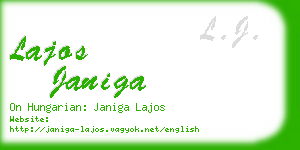 lajos janiga business card